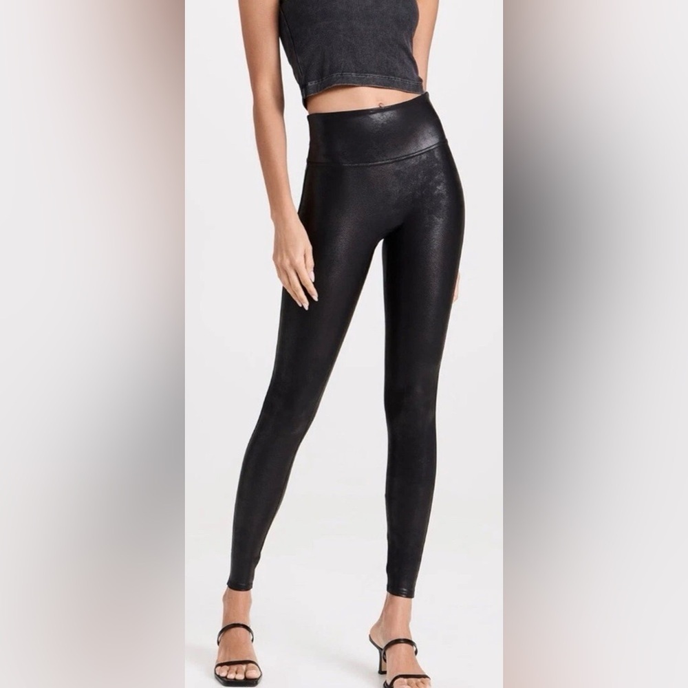NWT Spanx Faux Leather Leggings Size XL Black Vegan Shaping Skinny